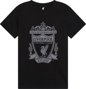 Liverpool logo t-shirt kids - Zwart - Maat 128 - maat 128