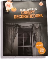 Creepy cloth zwart 76×198, feestdecoratie, halloweendecoratie, Kindercrea