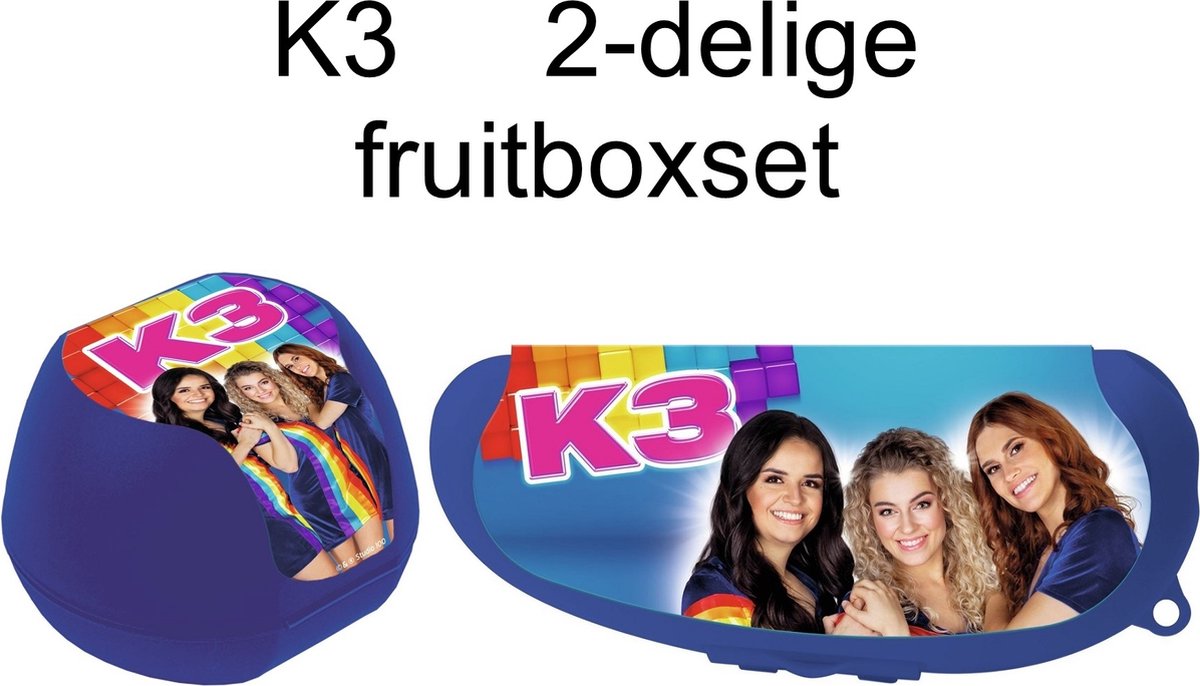K3 2-delig Fruitboxset - Vershouddoosjes - Appeldoos + Bananendoos. Hanne - Marthe - Julia.