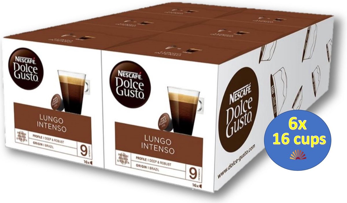 Nescafé Dolce Gusto Lungo Intenso capsules - 6x 16 cups = 96 koffiecups