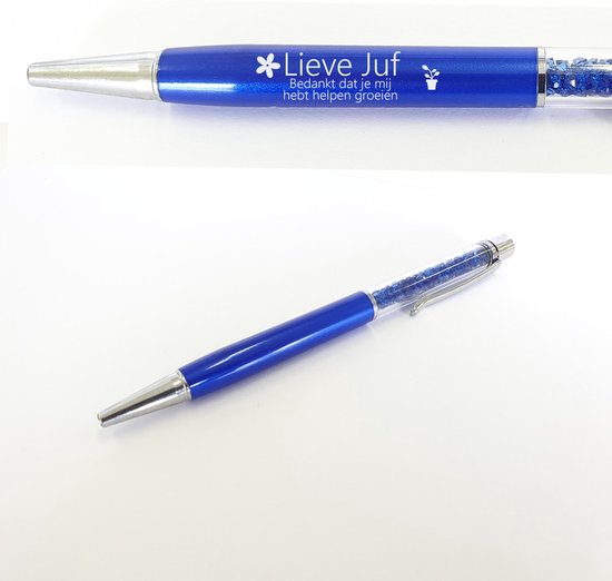 Stylo Avec Diamants Et Gravure - Lieve Juf