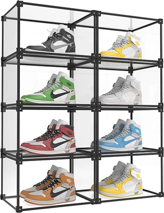 3 x Confibel - Boîte Sneaker Transparente - Présentoir Sneaker - Vitrine Sneaker - Show Box - Transparent