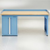 Datona® Werkbank PRO 200 cm met werkplaatskast - blauw