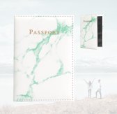 Thousandtravelmiles® – Paspoort Hoes - Paspoort Cover Marmer Groen – Kunstleer – Inclusief pashouder – Spatwaterdicht