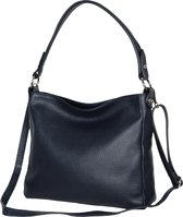 AmbraModa GLX35 - sac à main italien sac à bandoulière sac à bandoulière en cuir véritable bleu foncé