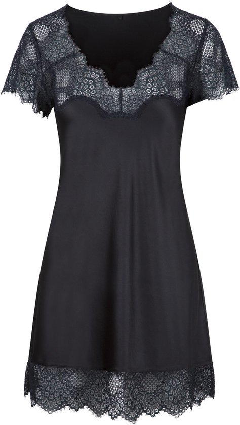 LingaDore - Chemise de Nuit Paon - Taille XS - Vert Zwart - Chemise de Nuit - Chemise de Nuit - Chemise de Nuit