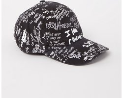 Dsquared2 Scribbels pet met all-over print - zwart/wit - one size