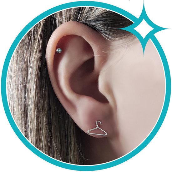 EAR IT UP - Boucles d'oreilles d'oreilles - Cintre - Cintre - Boucles  d'oreilles Push back stud - Argent sterling 925 - 10 x 8 mm - 1 paire