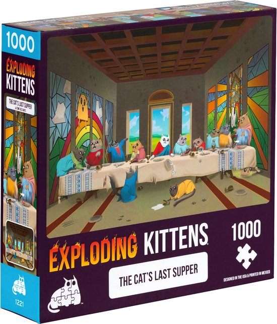 Foto: Cat s last supper puzzel 1000 stukjes