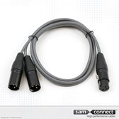 XLR naar 2x XLR kabel, 1m, f/m | Signaalkabel | sam connect kabel