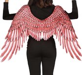 Fiestas Guirca - Rode Vleugels met veren 105 x 45 cm - Halloween - Halloween Decoratie - Halloween Versiering