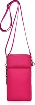 Smartphone Tasje | Uni Roze | Telefoon / Crossbody Tas | Nylon - 19 x 10 x 5 cm