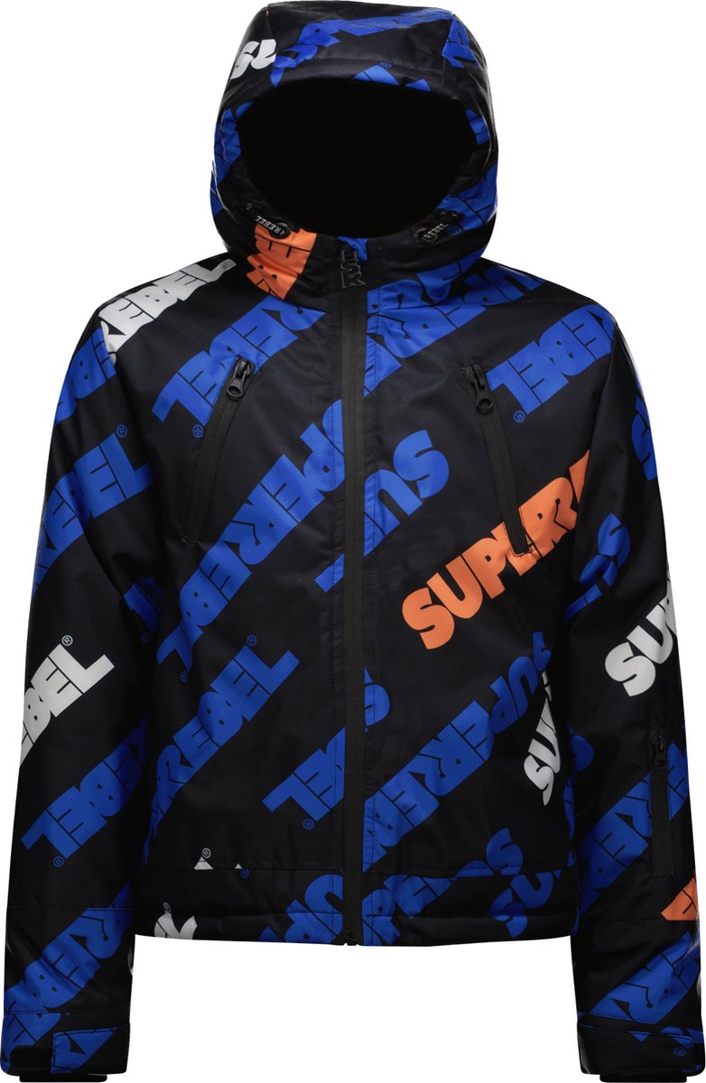 SuperRebel CHILLY ski technical ski jacket all over printed maat 140