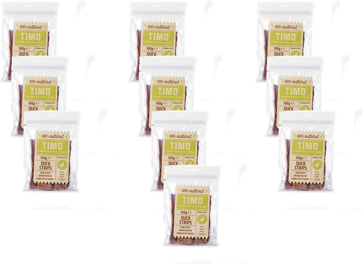 Timo Strips 100 g - Hondensnacks - 10 x Eend
