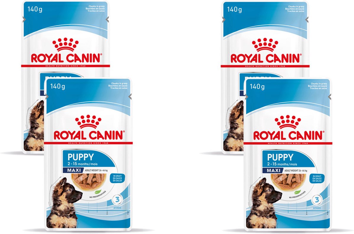 Royal Canin Maxi Natvoer - Puppy-Hondenvoer - 4 x 10x140 g