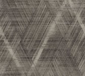 DIAGONALE RUITEN BEHANG | Grafisch - zilver zwart beige - A.S. Création The Bos