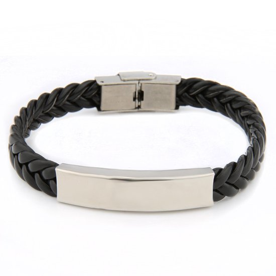 Malinsi Armband Heren - Zwart Mysterie - RVS en Leer - 20 cm 2 cm verlengstuk - Armbandje Mannen - Cadeau voor Man - Vaderdag Armbandjes - Geschenk - Verjaardag (Zwart Malinsi Armband Heren - Zwart Mysterie - RVS en Leer - 20 cm 2 cm verlengstuk - Armbandje Mannen - Cadeau voor Man - Vaderdag Armbandjes - Geschenk - Verjaardag (Zwart