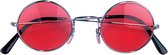 Hippie Flower Power Lunettes de soleil rondes en verre Sixties rouge