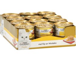 24x Gourmet Gold - Hartig Torentje Kip & Wortel - Kattenvoer - 85g