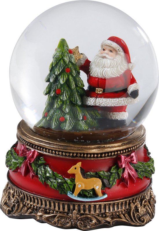 Sneeuwbol/snowglobe met kerstman 9,5 cm Kerstversiering glazen