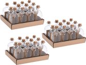 Glazen flesjes met kurk dop - 60 stuks - transparant - glas -120 ml