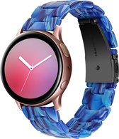 YONO Resin Schakel Bandje 20mm - Horlogebandje geschikt voor Samsung Galaxy Watch 6 / 5 / Pro / 4 / 3 / Active 2 - Polar Ignite / Unite – Huawei - Blauw