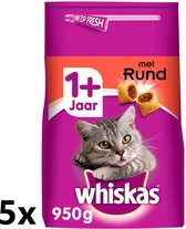 Whiskas - Katten Droogvoer - Adult - Rund - 5x950g