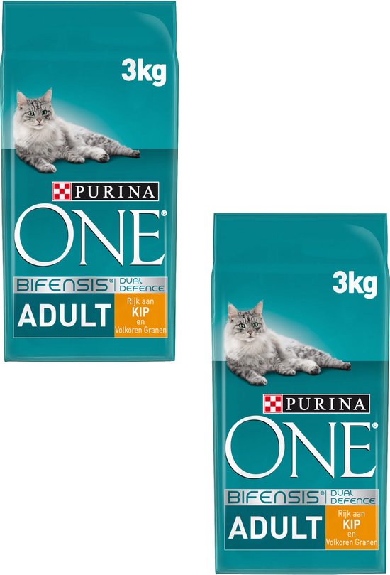 Purina One Adult Kip&Granen - Kattenvoer - 2 x 3 kg