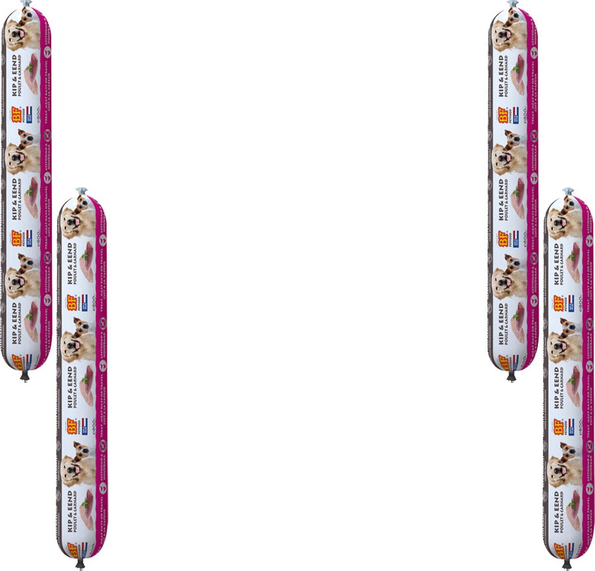 Biofood Bf Vleesvoeding Compleet - Hondenvoer - 4 x Kip Eend 800 g