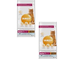 Iams Cat Senior 3 kg - Kattenvoer - 2 x Zeevis