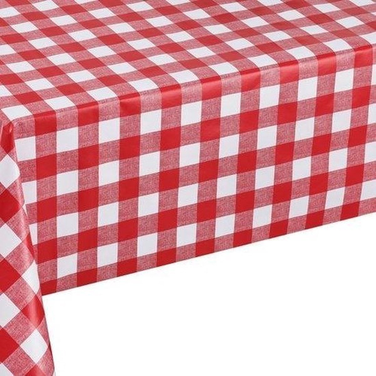 Buiten tafelkleed tafelzeil boeren ruit rood wit 140 x 300 cm rechthoekig Tuintafelkleed tafeldecoratie met ruitjes
