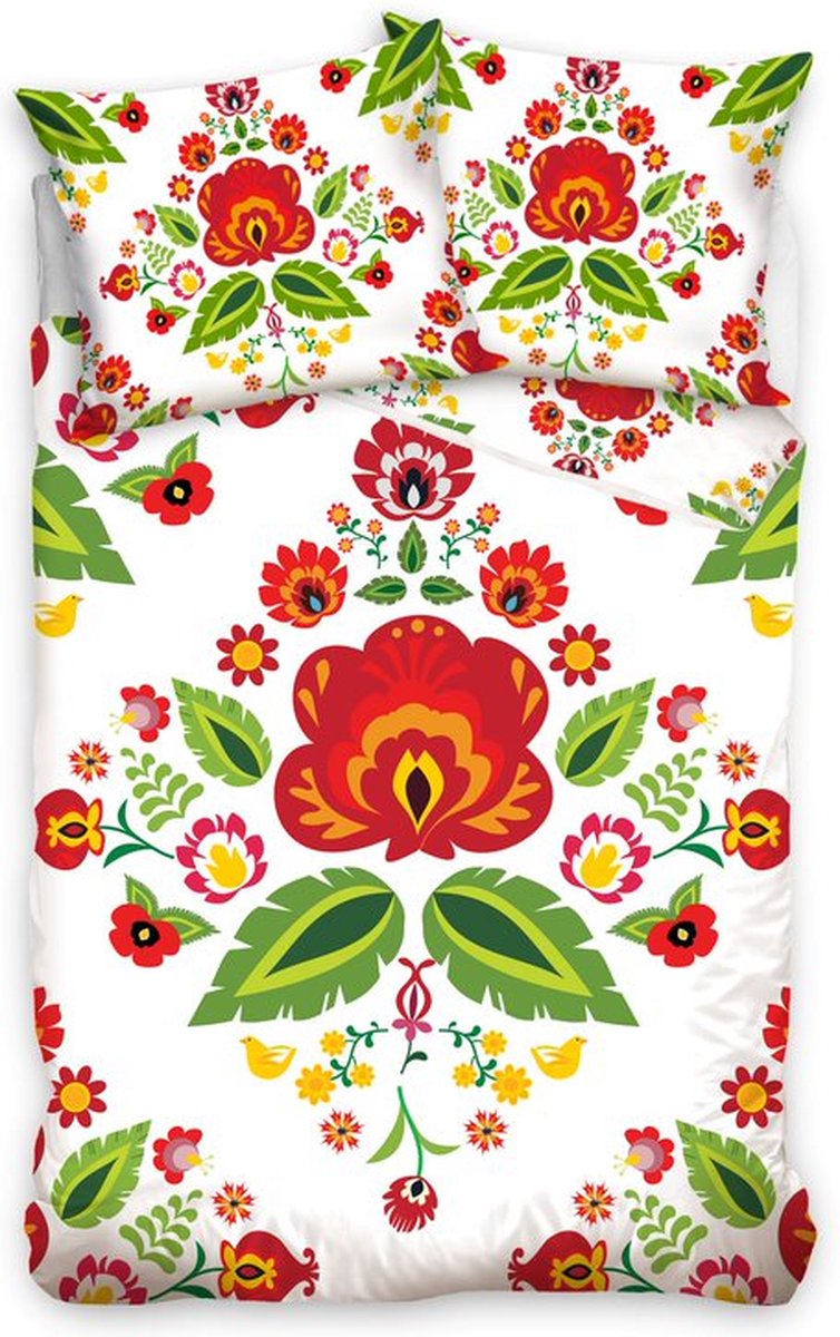 Carbotex Dekbedovertrek Flowers 200 x 220 cm (70 x 80 cm)