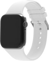 Strap-it Siliconen gesp band - Geschikt voor Apple Watch bandje - Series 1/2/3/4/5/6/7/8/9/SE - Wit - Siliconen bandje met gesp - iWatch bandje maat: 38 mm 40 mm 41 mm - Grootte: S/M