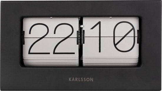 Boxed Flip Clock 20,5 cm black matte - Karlsson