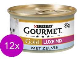 12x Gourmet Gold - Luxe Mix Zeevis - Kattenvoer - 85g