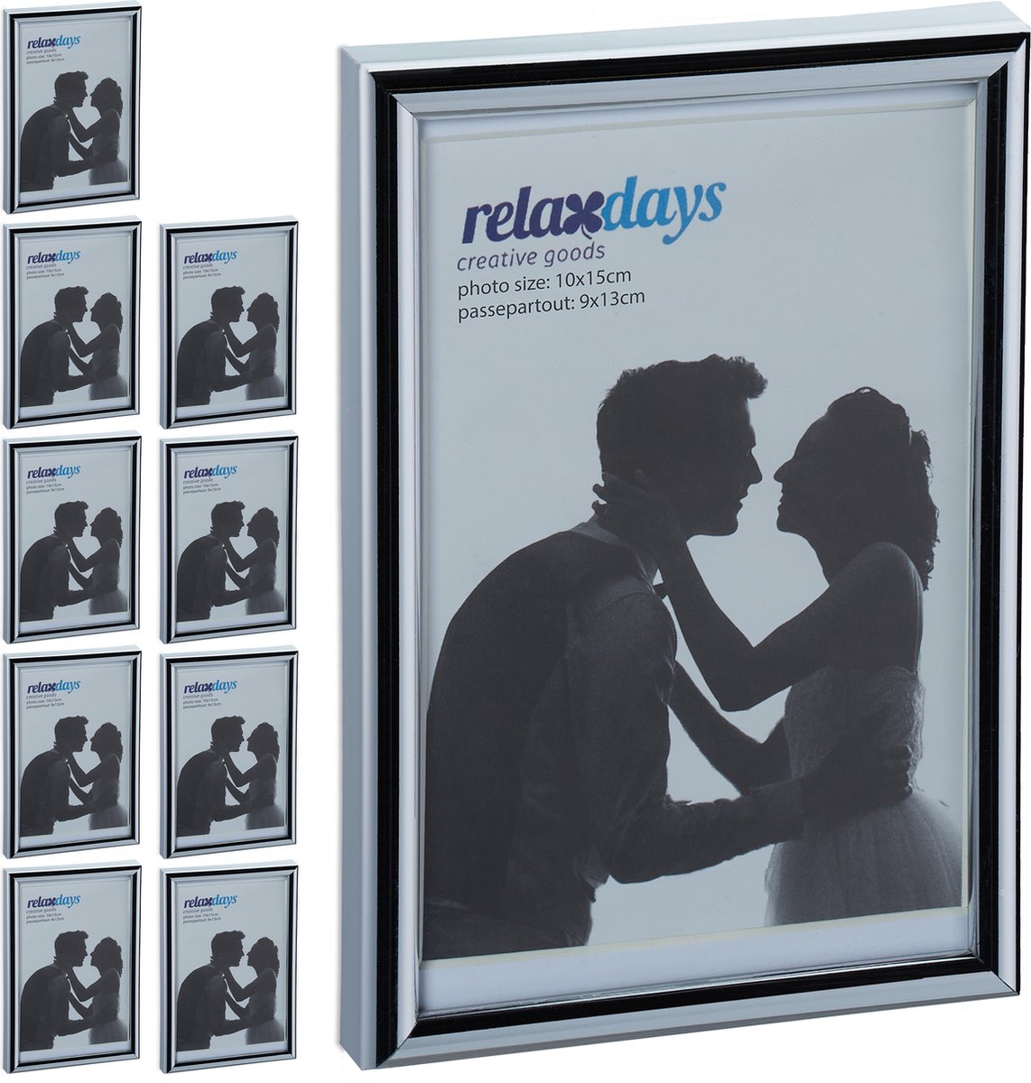 Relaxdays Pack 2 Marcos Fotos, Formato A4, Paspartú De 15x20, Para Pared O Superficies Horizontal Vertical Negro 84693704