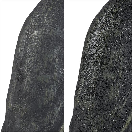 Statue Bouddha Relaxdays - 70 cm - statue de jardin zen - polyrésine - décoration jardin - anthracite