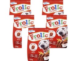 5x Frolic Compleet - Rund Droog - Hondenvoer - 1.5kg