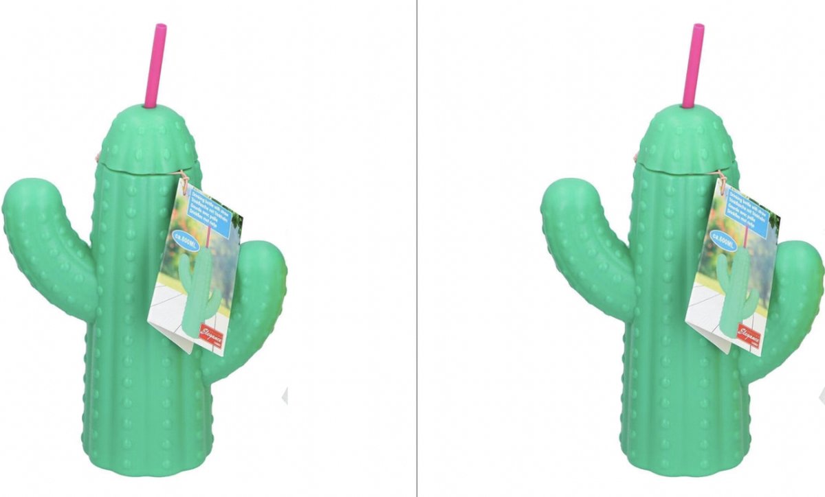 Drinkbeker in de vorm van een cactus - set van 2 stuks