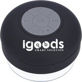 IGOODS Waterdichte Bluetooth Speaker - met Zuignap - Ingebouwde microfoon - Bluetooth 3.0 - Badkamer & Douche Speaker - Zwart