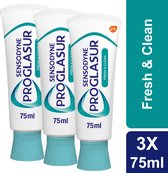 Bol.com Sensodyne - Tandpasta - Proglasur Fresh & Clean Multi-Action - 75ml - 3 Stuks - Voordeelverpakking aanbieding