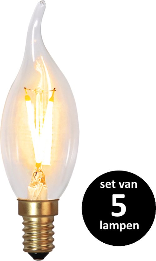 Soft Glow Kaarslamp met tip - E14 - 0,5W -Super Warm Wit (< 2200K) -Niet dimbaar