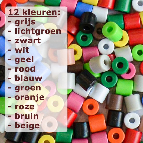Foto: Kralen voor de kralenplank 1200 stuks in 12 kleuren educatief speelgoed