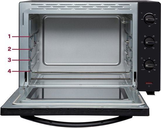 Inventum OV607B Vrijstaande oven - 60L - Hetelucht - Draaispit - 100-230°C - 5 ovenstanden - Zwart