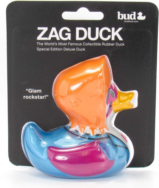 Deluxe ZAG DUCK   david bowie ziggy stardust Duck van Bud Duck: Mooiste Design badeend ter Wereld SPECIAL EDITION 2017 2018   10CM