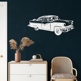 Wanddecoratie | Vintage Auto/ Vintage Car| Metal - Wall Art | Muurdecoratie | Woonkamer | Buiten Decor |Wit| 101x43cm