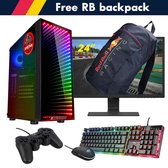 ScreenON - Racing Gaming Set + Red Bull Backpack - F1536524 - (GamePC.F15065 + 24 Inch Monitor + Toetsenbord + Muis + Controller + Gratis Red Bull Backpack)