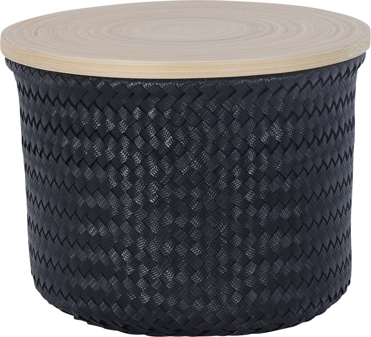 Handed By Wonder high S - Opbergmand rond met deksel- zwart