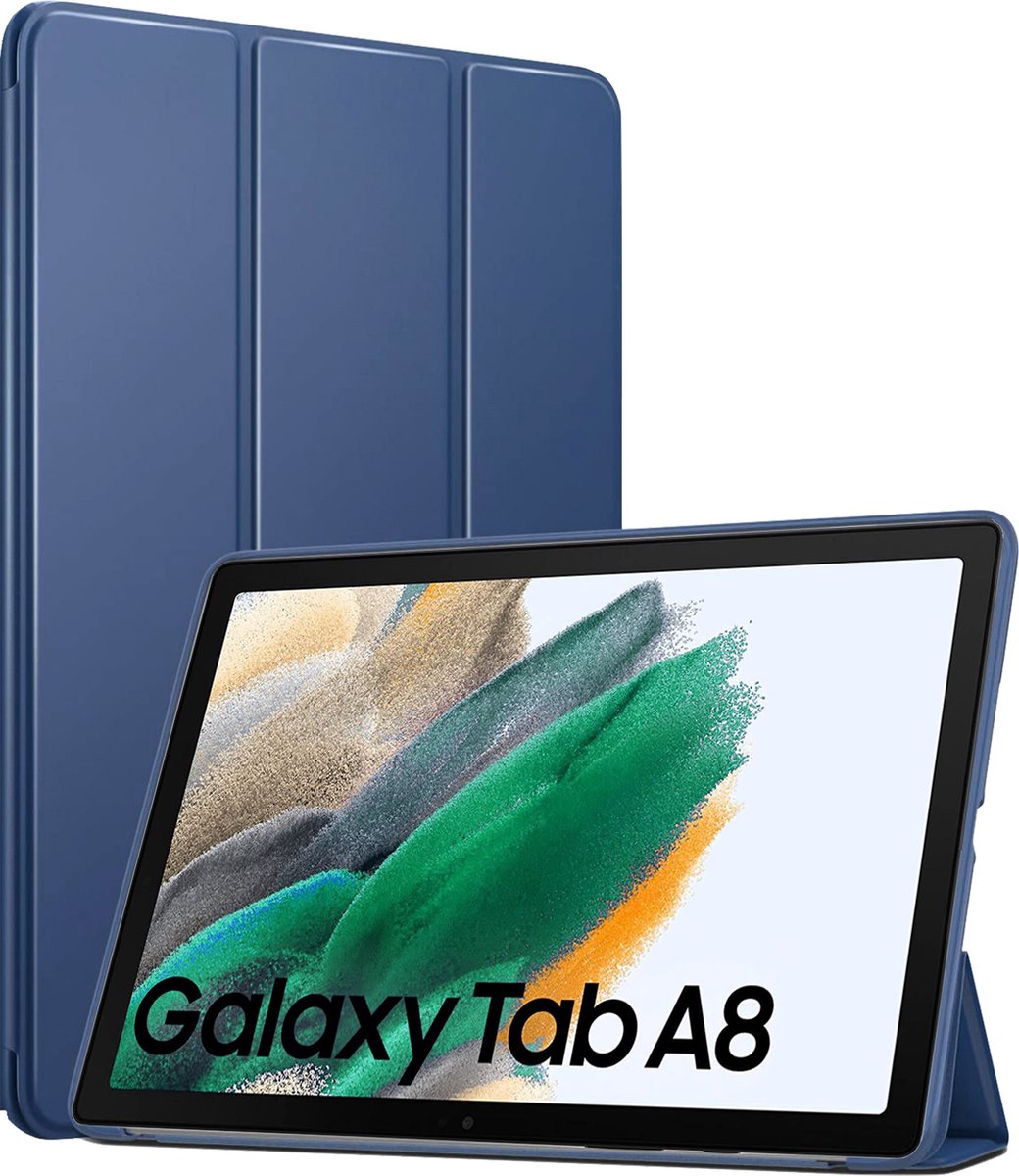 Hoes geschikt voor Samsung Galaxy Tab A8 2021 / 2022 - Trifold Book Case Smart Cover Blauw