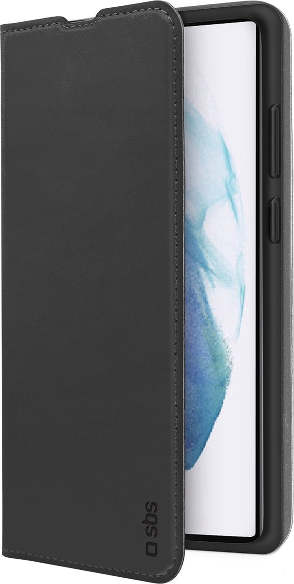 SBS Wallet Lite Telefoonhoesje geschikt voor Samsung Galaxy S22 Ultra Hoesje Bookcase - Zwart